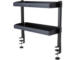 Allecto - Opklembare bureauplank - Organizer - 2-laags - Boven of onder tafel - Hoekplanken - Zwart - Geschikt voor kantoor of thuis - Bureau organizer met opklapbare planken - Ruimtebesparend design - IKEA stijl - AliExpress 15