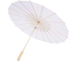 Allecto - Papieren Parasol - Decoratie - DIY Schilderen - Klassiek Chinees - Bruiloft - Cosplay - 30 cm - Feestdecoratie - Wit - Bruiloftsdecoratie