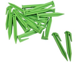 Allecto - Plastic Gras Peggen - 200 Stuks - Sterk en Duurzaam - Groen - Tuinaccessoires - Geschikt voor Tuinhekken en Robotmaaiers - Tuin hulpmiddelen