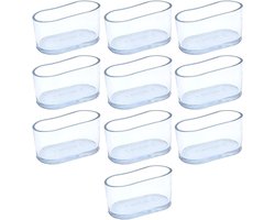Allecto Plus - 10 stuks Transparante Ovale Stoel Beschermers - PVC Meubelglijders - Anti-kras - Tafel Stoelpoten Beschermdoppen - Vloerbeschermers - Meubeldoppen - 15x30mm