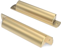 Allecto plus - 10 stuks verborgen kastgrepen, gatafstand, onzichtbare meubelgrepen, gouden keukengrepen - aluminium ladegreep, verborgen handgrepen voor kledingkast, deur, laden