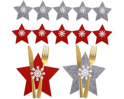 Allecto plus - 12 stuks Sterren Bestekzakken voor Tafeldecoratie en Feestelijke Tafelaankleding