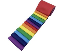 Allecto plus - 14 Stofstrips Katoen 79 x 100 cm Jellyrol Regenboog Effen Stof Naaien Patchwork Stofpakket Quilten DIY Knutselen Handwerk - Regenboogkleuren