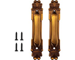 Allecto plus - 2-delige deurgreep set voor keuken en ladekasten - antieke schuurdeurgrepen van messing metaal - inclusief schroeven - Europese meubelaccessoires