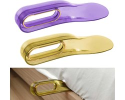 Allecto plus - 2-pack Matrashefgereedschap voor Lakens Verschonen en Bed Opmaken - Matras Tucker Peddel in Geel en Paars