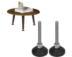 Allecto Plus - 2 stuks Verstelbare Nylon Meubelglijders D30 x M6 x 50mm - Vloerbeschermers voor Tafel, Stoel en Bed met 10kg Draagvermogen.