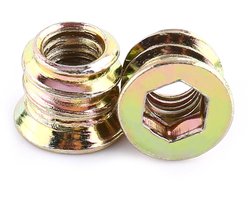 Allecto Plus - 20 stuks zeshoekige kophulzen M6 x 10 mm voor houten meubels - Koolstofstaal met schroefdraad. Ideaal voor meubelmontage en reparaties.