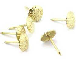 Allecto plus - 200 stuks Retro Chrysant Bekleding Nagels Spelden - Meubels Bank Decoratie - Kurk Vaste Lederen Craft Riemen - Goudkleurig