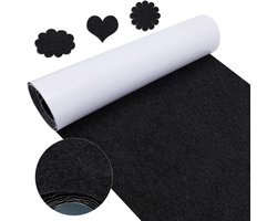 Allecto Plus - 220 x 40 cm Zelfklevende Vilt Stof - DIY Box Liner - Zwart - Fotolijst Stoelpoten - 1 mm Dikte.