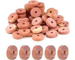 Allecto Plus - 24 stuks cederringen tegen motten - 100% natuurproduct - bescherming voor kast laden en kledingkast - mottenbescherming en cedergeur - voor kledingkasten