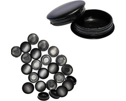Allecto plus - 25 stuks gatafdekking voor meubels en kasten - zwart - Ø16mm - kunststof - handig in gebruik.
