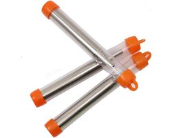 Allecto Plus - 3-Pack Opvouwbare RVS Blaaspijp voor Open haard, Barbecues en Kampvuur - Lucht Blazen in Vuur - Ideaal voor Reizen