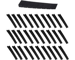 Allecto plus - 30 stuks zwart kunststof onderlegwiggen | meubelcompensatiewiggen met antislip design | tafels, stoelen, kasten en deuren | inclusief onderlegplaten.