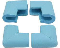 Allecto Plus - 4-pack Hoekbeschermers voor Meubels met Zelfklevende Tape | Babybestendige Randbeschermers voor Glazen Salontafel | Zachte Rubberen Schuimrandbeschermer | Blauw U-type | Veiligheidsbumper