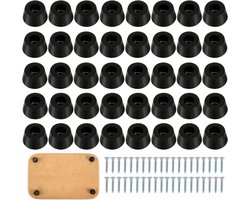 Allecto Plus - 40-delige set Rubberen Snijplank Voetjes met Antislip Bumpers - 15mm x 8mm - Zwart - Voor Meubels en Keukenapparatuur