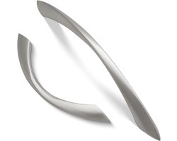 Allecto Plus - 6-delig Set Satijn Nikkel Kast Trekt 96mm Gat Center - Keuken Badkamer Lade Dresser Handgrepen