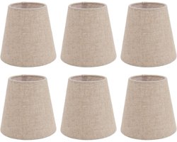 Allecto plus - 6-delige set lampenkappen van linnen voor kandelaarlampen en tafel- en wandlampen