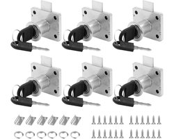 Allecto plus - 6 sets meubelsloten 22 mm met sleutel van koudgewalst staal voor meubels, kasten, brievenbussen, lades - huishouden en kantoor