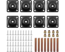 Allecto plus - 8 Sets Montage Platen voor Meubelpoten met Bouten en Schroeven - Meubels - Sofa - Bankjes - Stoelen