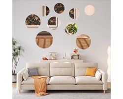 Allecto plus - 9 stuks acryl spiegelstickers voor muur en spiegel - zelfklevend en rond - decoratie spiegel voor ambachtelijke projecten - spiegeltegels