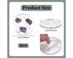 Allecto plus - Acryl Onderzetters Transparant Acryl Cirkel Blanks Ronde Platen Kristal Display Lotus Bloem Gegraveerd 9.9x0.9cm Tafel Beschermer Decoratie Home Bureau - Set van 4