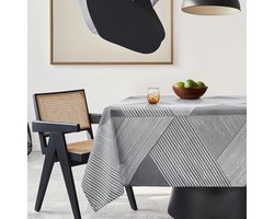 Allecto Plus - Afwasbaar tafelkleed lotuseffect waterafstotend parelpatroon milieuvriendelijk 240 x 140 cm donkergrijs - Eettafel decoratie - Duurzaam materiaal