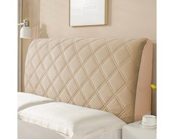 Allecto Plus - Beschermhoes voor stofdicht hoofdeinde en achterwand - kaki - 180 cm - Hoes met stretch bekleding.
