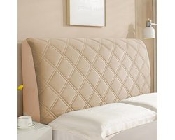 Allecto Plus - Beschermhoes voor stofdicht hoofdeinde en achterwand - kaki - 180 cm - Hoes met stretch bekleding.