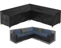Allecto plus - Beschermhoes voor tuinmeubelen V-vorm, lounge cocktailstoel en rotan bank - Waterdichte hoes van 600D - Verlengt levensduur van meubels - 254x254x85x80cm