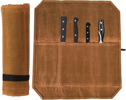 Allecto Plus - Canvas messentas met 7 vakken voor thuis koken of camping - Khaki.