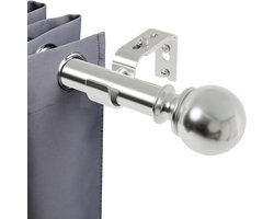 Allecto plus - Compleet set gordijnroede van 3 meter in zilver voor ooggordijnen - Beugels en fittingen - Ideaal voor slaapkamer, eetkamer, woonkamer of keuken