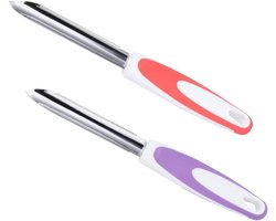 Allecto Plus - Courgette corer 2 stuks roestvrijstalen fruit remover keukengereedschap paars-oranje