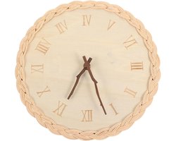 Allecto plus - Creatieve rotan wandklok voor thuis en boerderij decoratie - Boho stijl - Stil en niet tikkend - Perfect voor kantoor en stille rekwisieten - Op te hangen aan de muur