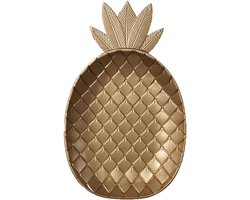 Allecto plus - Deco dienblad goud blad vorm ananas lade sieraden fruit snacks tafeldecoratie