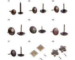 Allecto Plus - Decoratieve meubelnagels - 100 stuks - Bronzen meubelnagels voor bank, bed of andere meubels - 6 * 14 mm