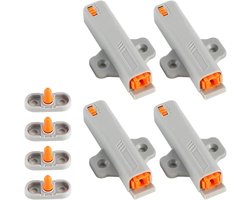 Allecto plus - Deurvangers Heavy Duty Push To Open - Zelfsluitende Push Latch - Snap On Rebounder voor kastdeuren - Garderobekast oplossing