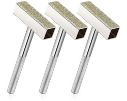 Allecto Plus - Diamant Slijpsteen Dressoir 3 Stuks Voor Slijpschijf - 96 x 45 x 13 mm Deburring en Slijpsteen Gereedschap Voor Slijpen en Afbramen - Zilveren Diamant Dressoir Tool