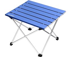 Allecto Plus - Draagbare klaptafel voor camping en picknick - Ultralicht aluminium - Inklapbaar - Met tas - Geschikt voor koken, tuin, wandelen en reizen - Blauw - Klein