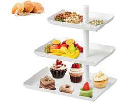Allecto plus - Etagère met 3 etages voor fruit en desserts - Draaibare taartstandaard - Metaal - Stabiel en geschikt voor cakes en koekjes - Ideaal voor entertainment en feesten