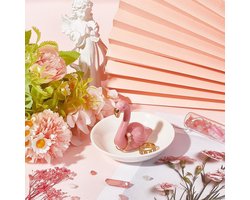 Allecto plus - Flamingo ringhouder porselein sieraden dienblad hot roze - opslag organizer display schotel voor verjaardag moeders kerst.