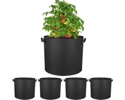 Allecto Plus - Fleece plantzak 5 stuks 3 gallon voor planten, groenten, tomaten en bloemen.