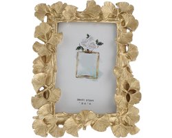 Allecto plus - Fotolijst Ornamenten Bureau Decoratie Goudkleurig Frame Liefde Fotonamen Bruiloft - Ginkgo Biloba Thema - Hars en Glas Materiaal - Retro Stijl