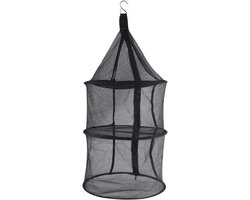 Allecto Plus - Fruitmand Goud Opknoping Netto Mand 40 x 40 cm - Opvouwbaar - 3 Laag - Voor Pantry en Outdoor Gebruik - Camping en Picknick - Reizen