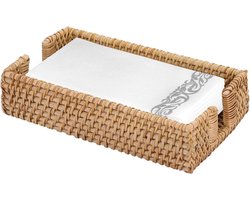 Allecto Plus - Gastendoek Servetten Houder, Rotan Geweven Lunch Serviette Lade voor Diner Decor - Badkamer Opslag Caddy