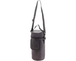 Allecto Plus - Geïsoleerde Wijnkoeltas 31.5 x 12.5 cm - Oxford Stof - Verstelbare Schouderband - Zwarte Wijnkoeler - Voor Water, Bekers, Drankjes - Rode Wijnbewaarder -