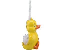 Allecto plus - Gele Eend Toiletborstel Set voor Effectieve Toiletreiniging in Badkamer met Basis