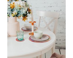 Allecto Plus - Geweven ronde placemats set van 4 - Hittebestendige placemats - Rood - Voor keuken en eettafel