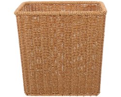 Allecto plus - Geweven Vuilnisbak Rotan Dunne Rechthoekige Vintage Rieten Vuilnisbak voor Slaapkamer Badkamer Kantoor Keuken篓