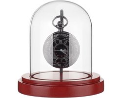 Allecto plus - Glazen Display Koepel Cloche met Metalen Haak en Houten Voet voor Zakhorloge Medailles - 3,1 x 4 inch
