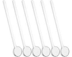 Allecto Plus - Glazen lepels set van 6 stuks voor koffie, thee, dessert en ijs - Roerlepel voor jam en badzout